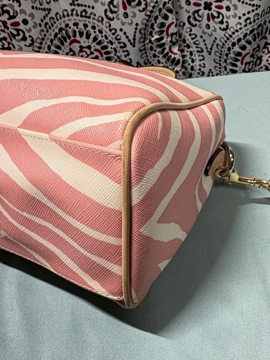 COACH Bennett Mini Satchel Pink White Zebra Print Crossbody Bag #F33765 - Picture 8 of 12